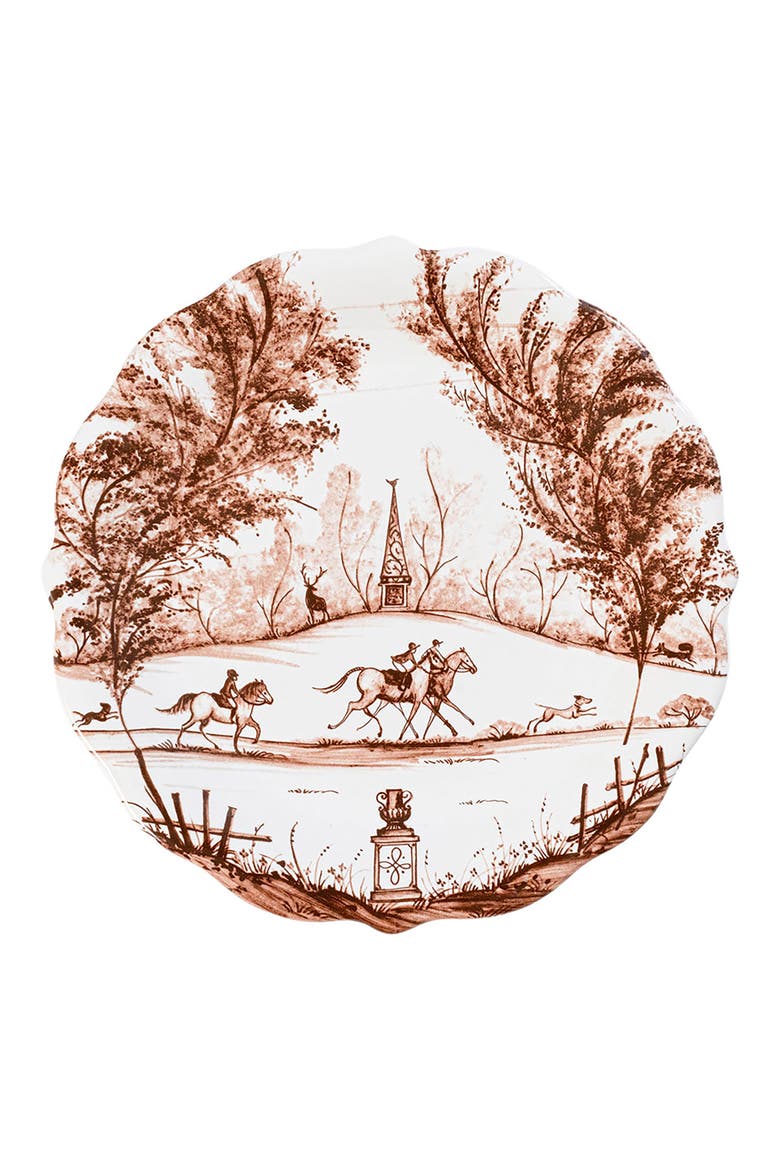 Country Estate Harvest Set of 4 Party Plates, Alternate, color, SEPIA
