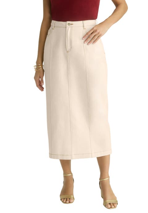 Contrast Stitching Seamed Skirt (Plus)