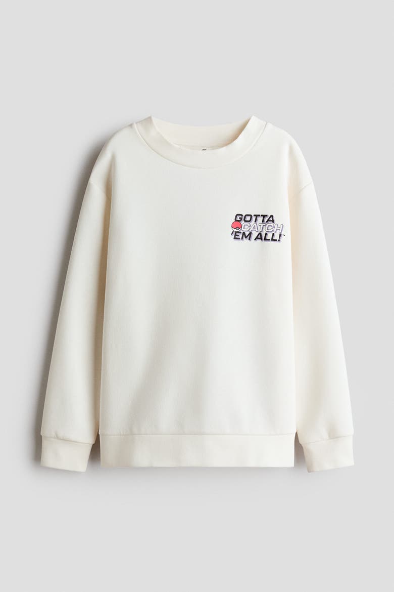 Printed Sweatshirt, Main, color, Cream/Pokémon