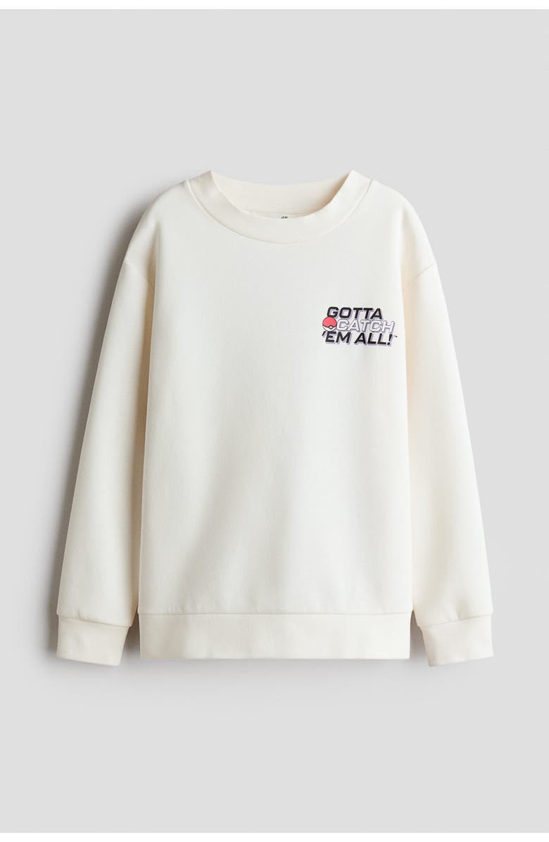 H&M Printed sweatshirt, Main, color, Cream/Pokémon