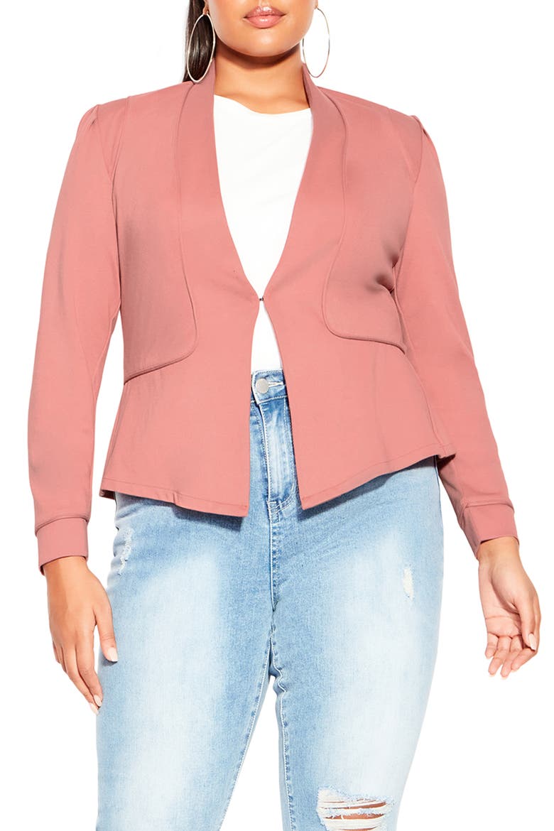 Piping Praise Jacket, Main, color, DUSTY PEACH