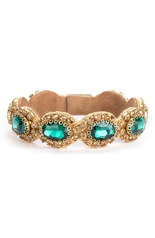 Deepa Gurnani Celine Crystal Bracelet in Emerald 