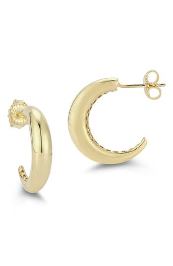 Chloe & Madison Chloe And Madison Silver Polished Dome Hoops In Gold