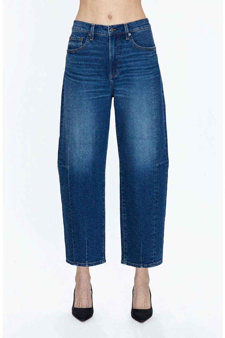 Eli High Waist Crop Barrel Leg Jeans, Main, color, MIXER