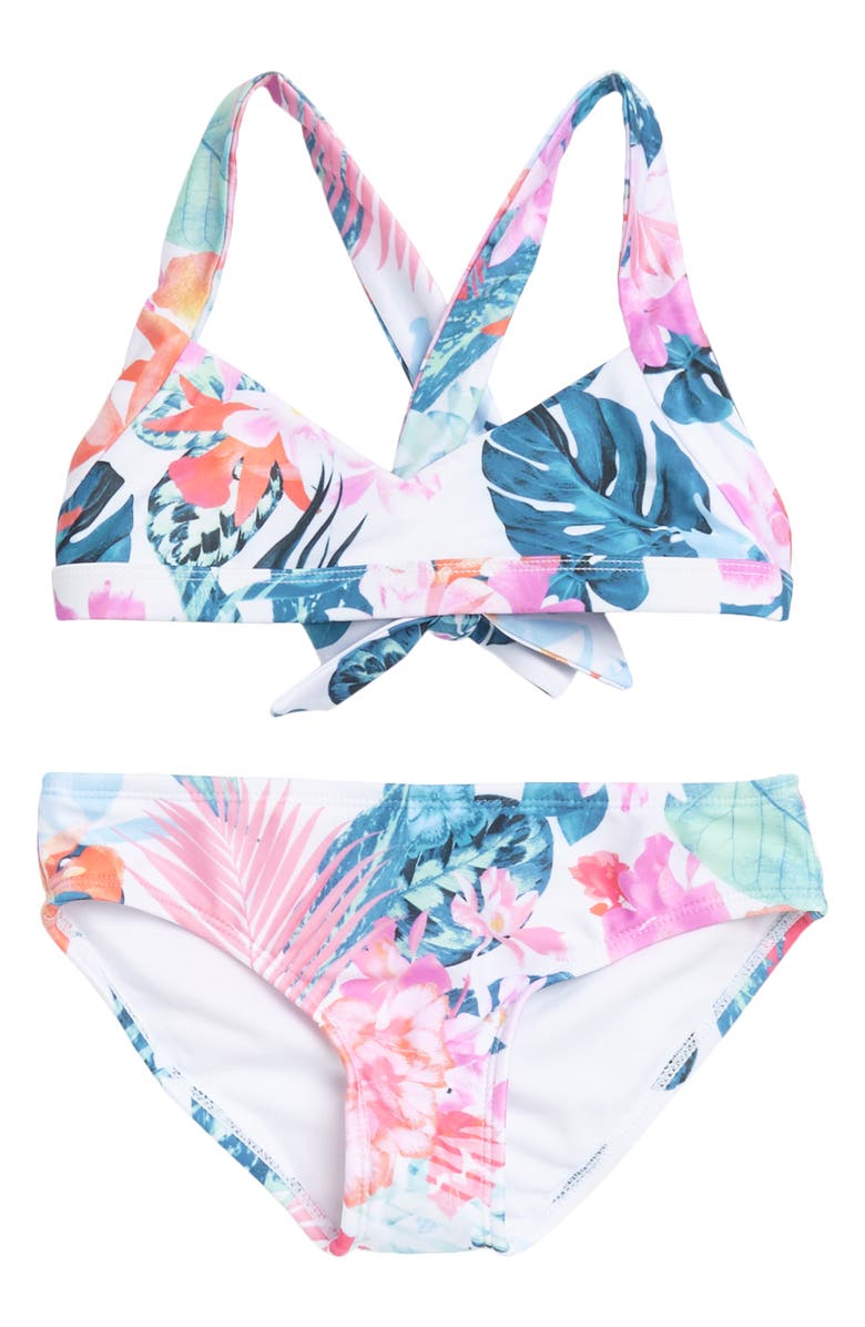 Raisins Kids' Beach Life 2-Piece Bikini, Main, color, Wht