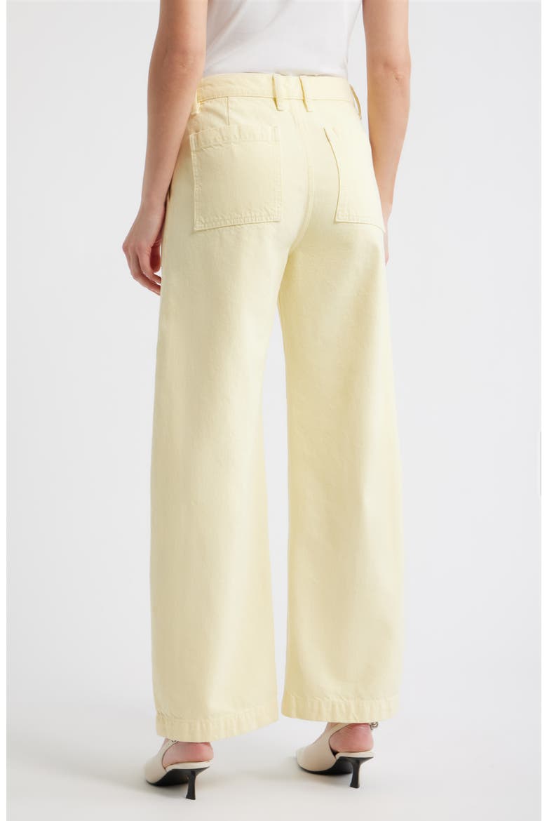 The Bow High Waist Wide Leg Utility Jeans, Alternate, color, LEMON