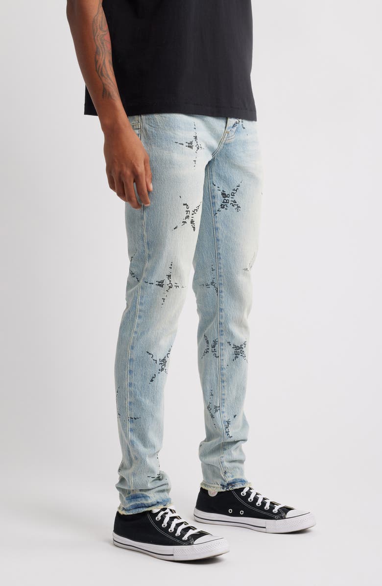 PURPLE BRAND High Waist Raw Hem Skinny Jeans, Alternate, color, Light Indigo