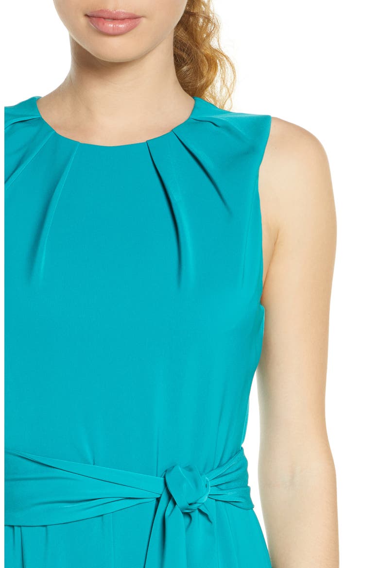 Pleated Neck Sleeveless Culotte Jumpsuit, Alternate, color, PEACOCK