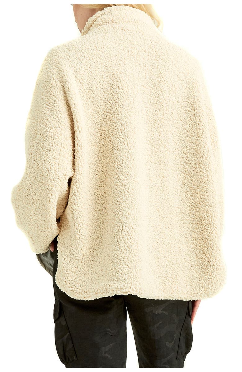 BOUNDLESS NORTH Faux Shearling Quarter Button Pullover, Alternate, color, 