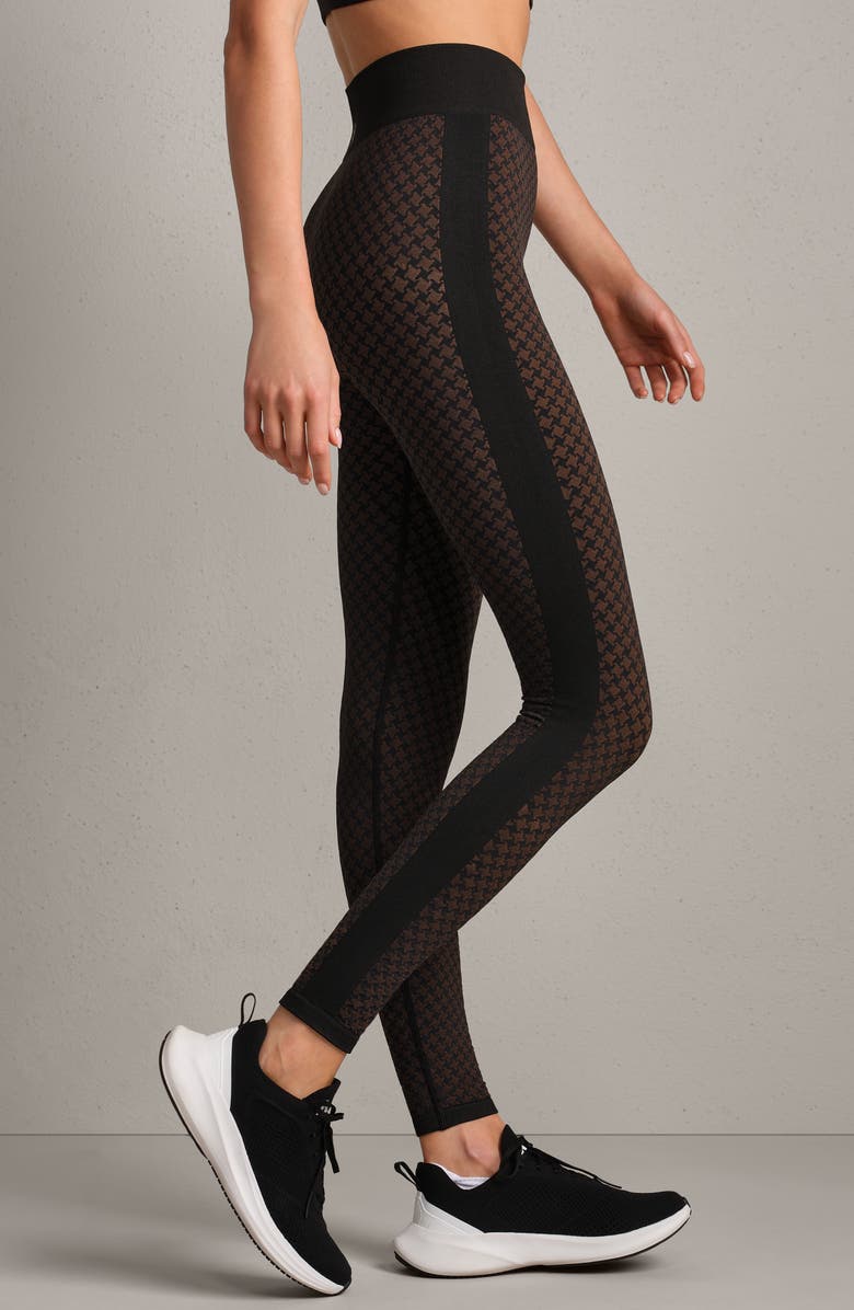 Rhone Houndstooth Check Leggings, Alternate, color, Chestnut Brown