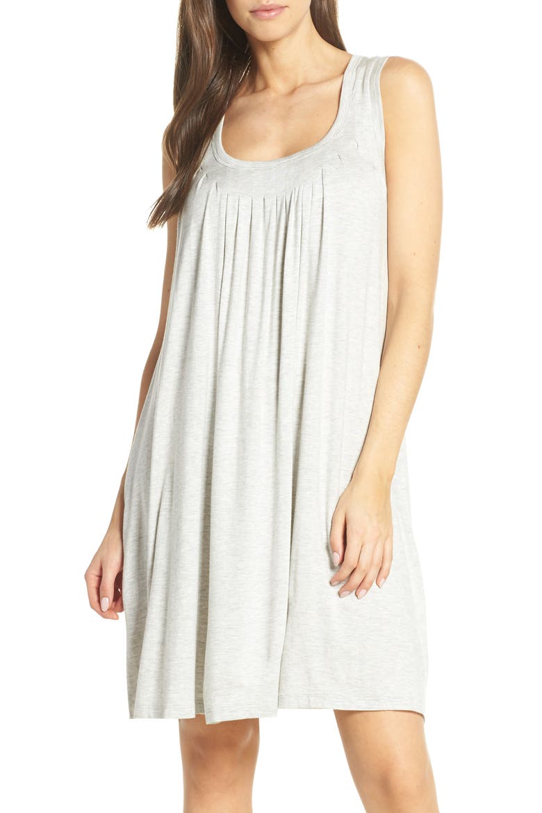Pleat Nightgown, Main, color, GREY