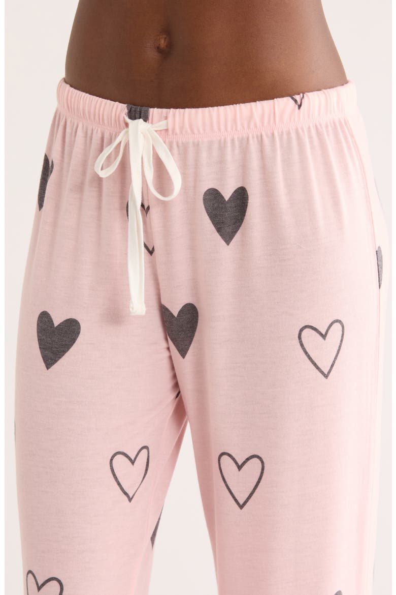 Star Seeker Brushed Jersey Pajamas, Alternate, color, DUSTY HEARTS