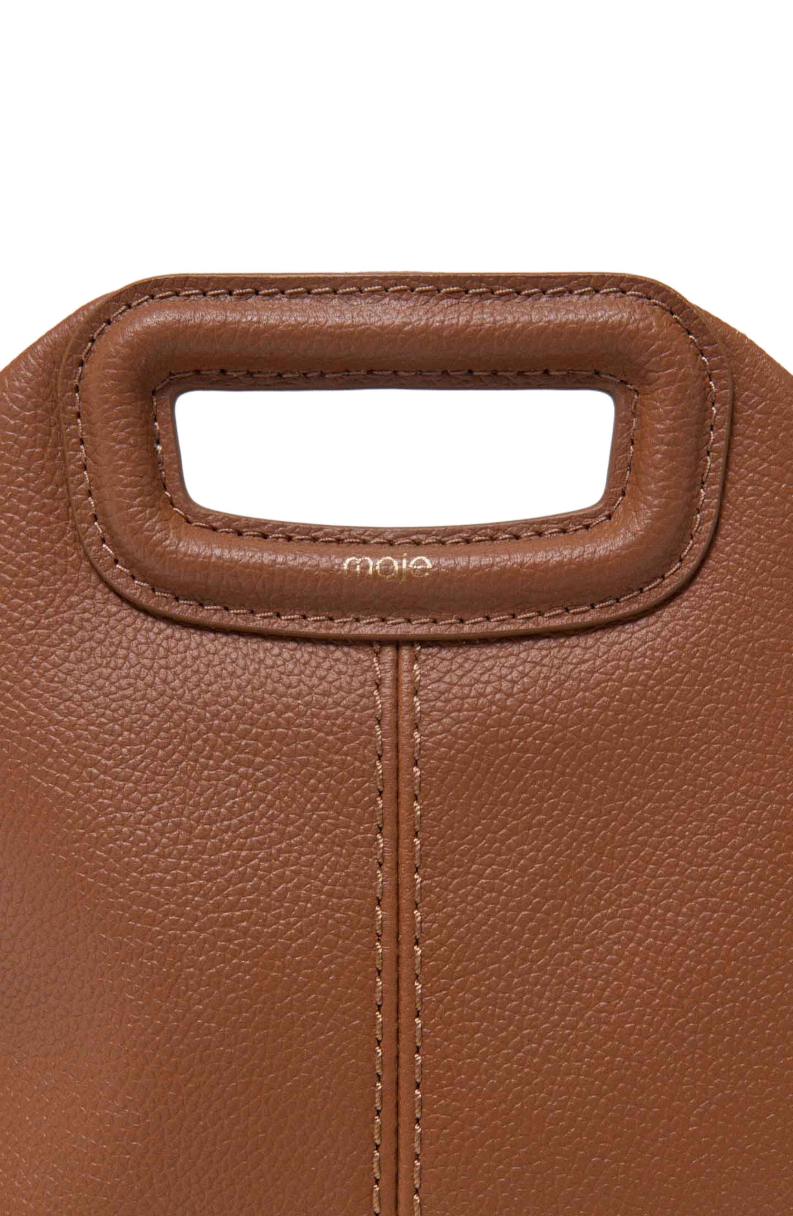 Grained leather Miss M bag, Alternate, color, Cognac brown