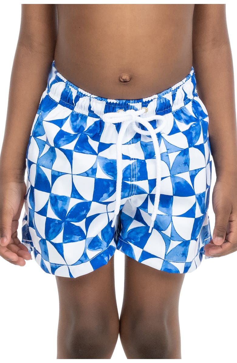 Kenny Flowers The Greece - Boys Swim Trunks UPF 50+, Main, color, Blue