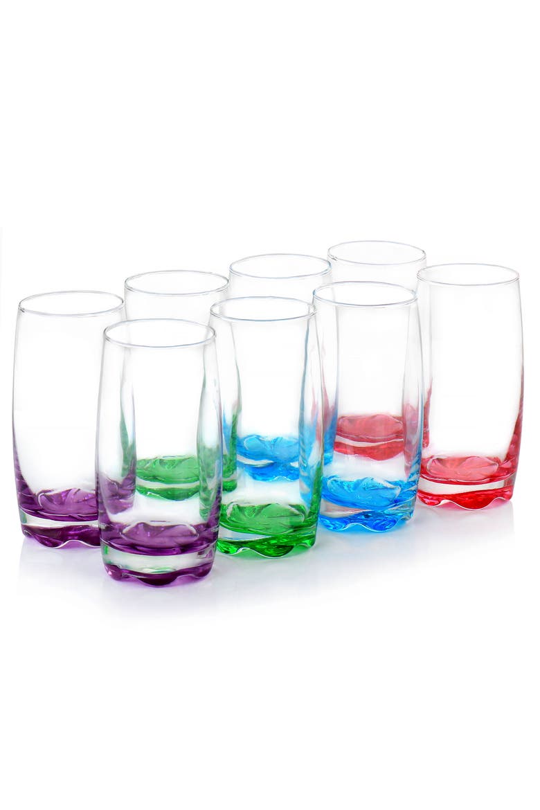 Karissa 8-Piece Glass Tumbler Set, Alternate, color, Blue