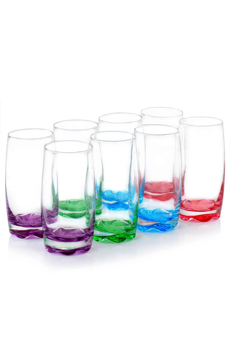 Gibson Home Karissa 8-Piece Glass Tumbler Set, Alternate, color, Blue