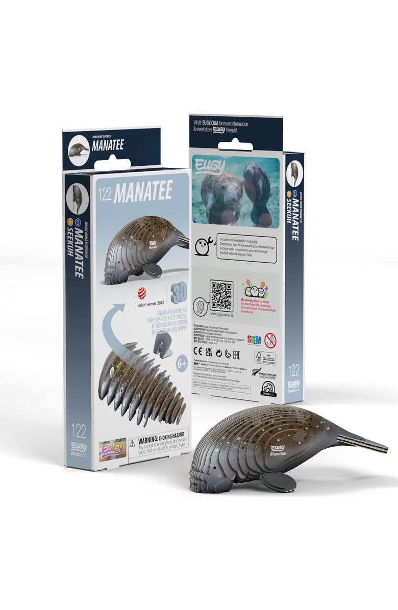 Eugy Puzzles Manatee 3D Puzzle, Main, color, NO COLOR