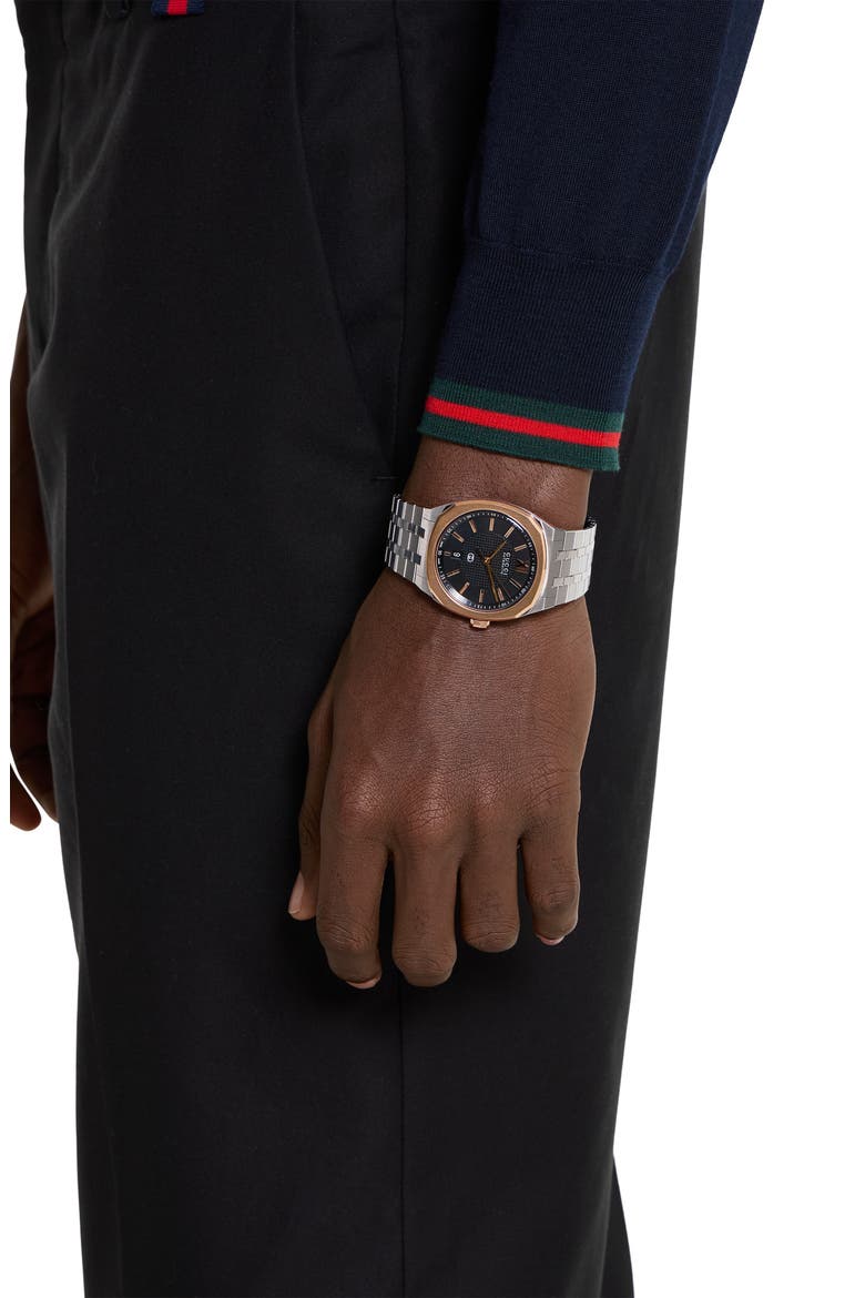 25H Bracelet Watch, 40mm, Alternate, color, SILVER/ ROSE GOLD/ BLACK