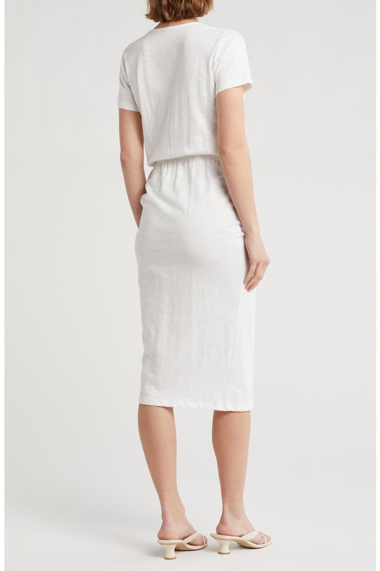 Sharon Surplice V-Neck Organic Cotton Dress, Alternate, color, WHITE