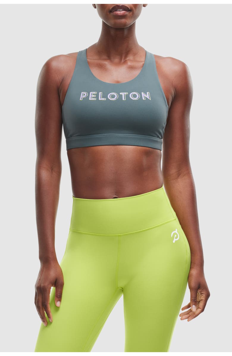 Peloton Cadent Bungee Sports Bra, Main, color, Urban Green