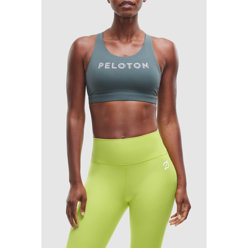 Peloton Cadent Bungee Sports Bra In Urban Green