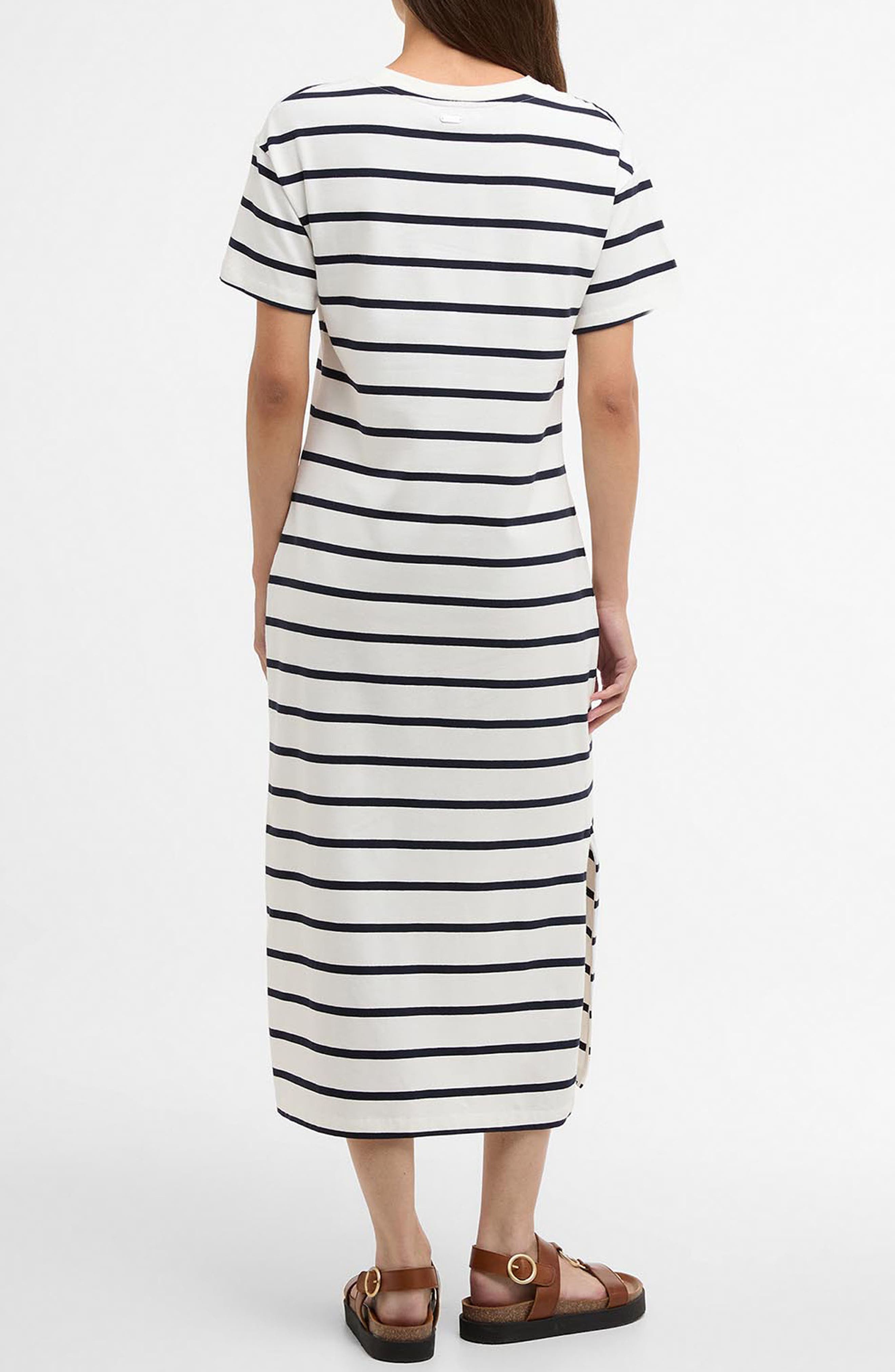 Selena Stripe T-Shirt Midi Dress - image 2