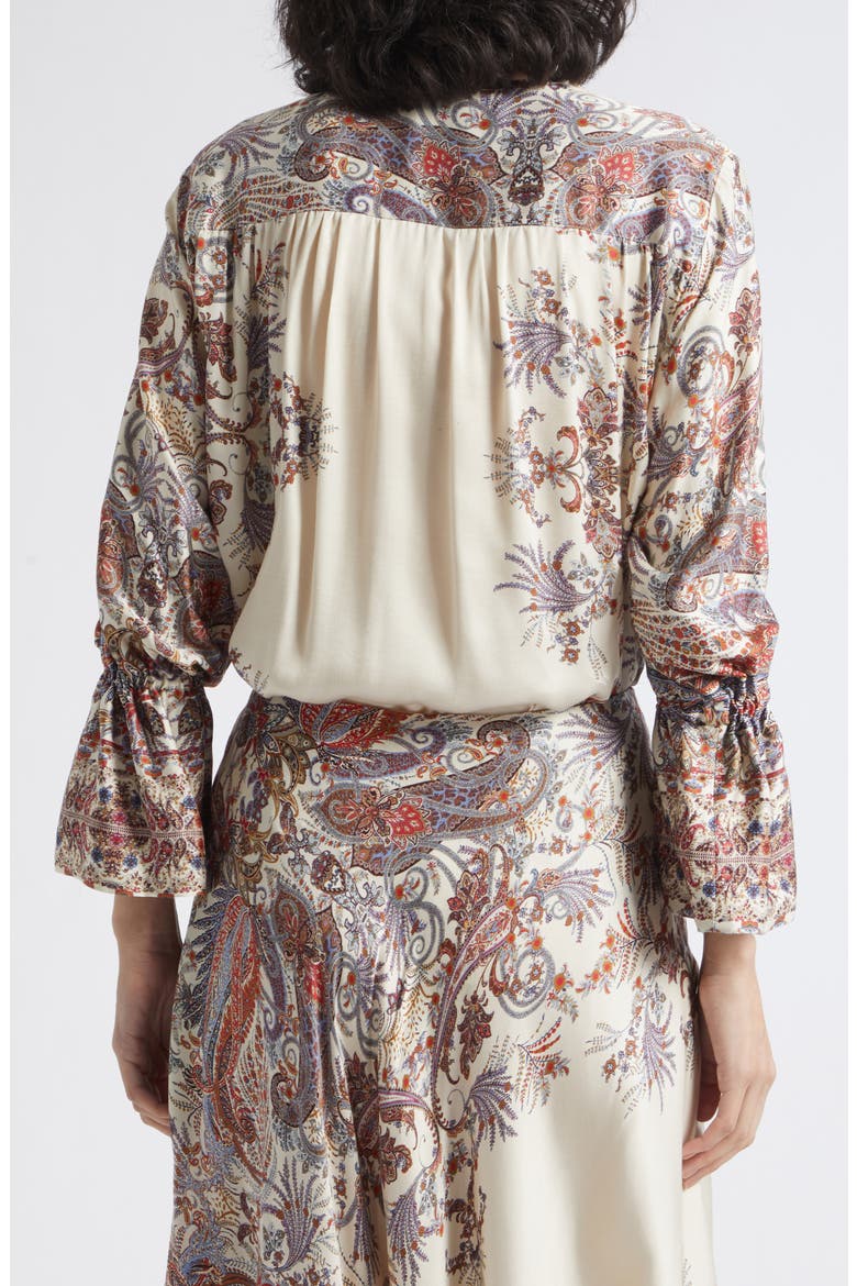 Girino Paisley Print Viscose Shirt, Alternate, color, CREAM