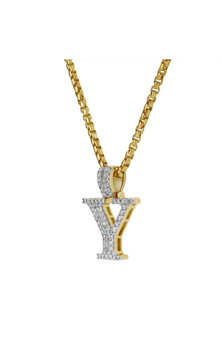 LuvMyJewelry Y Initial Diamond Pendant 10K Yellow Gold - 0.69 Carats, Alternate, color, 