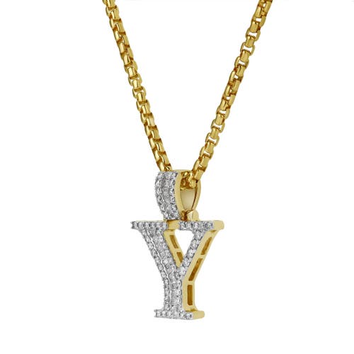 Luvmyjewelry Y Initial Diamond Pendant 10k Yellow Gold In 10k Yellow Gold