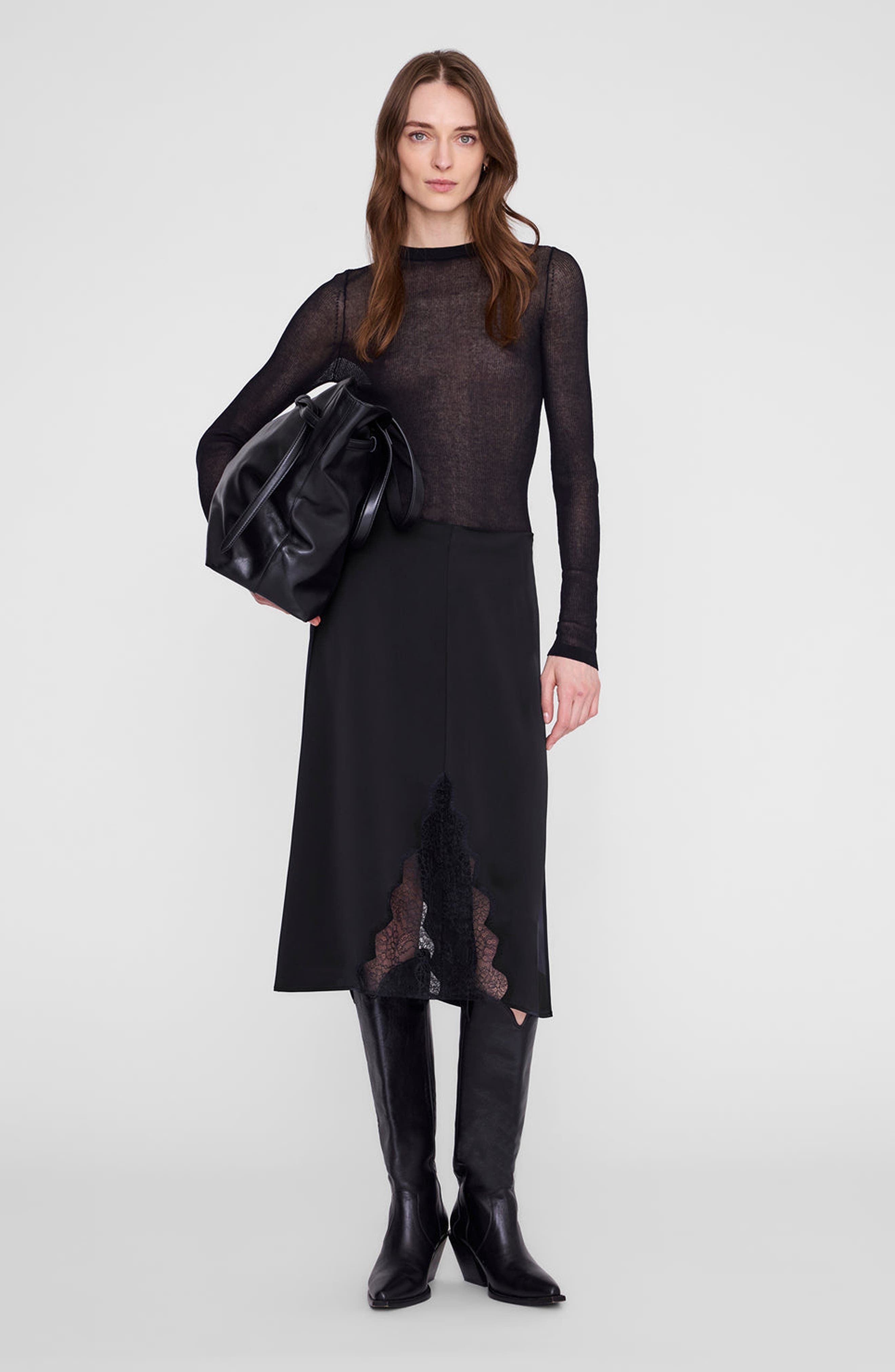selected Black / Black Lace