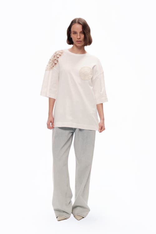 NOCTURNE NOCTURNE EMBROIDERED DETAIL T-SHIRT
