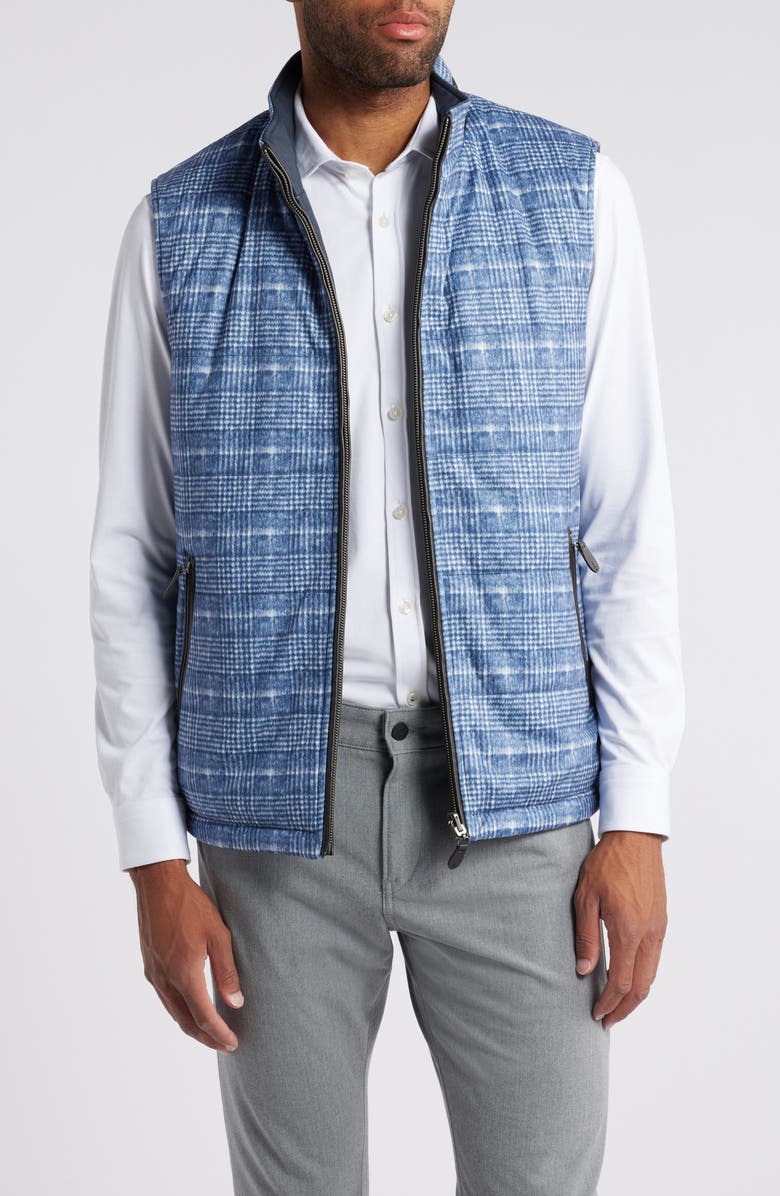 Johnston & Murphy Upton Quilted Reversible Vest, Main, color, Navy