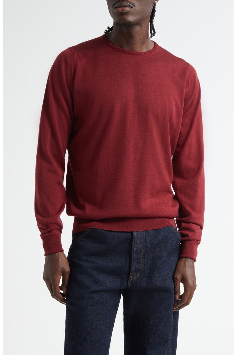 Marcus Virgin Wool Crewneck Sweater, Main, color, WOOLF RED