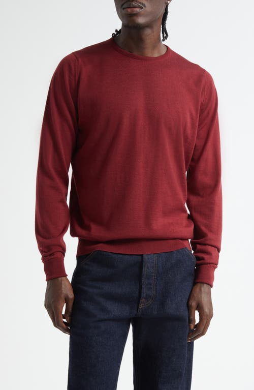 John Smedley Marcus Virgin Wool Crewneck Sweater In Red