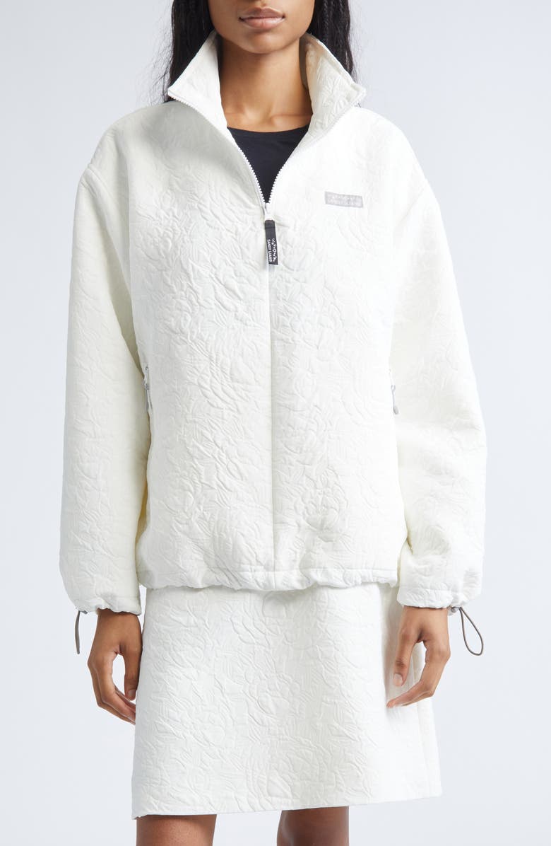 Sandy Liang Ascher Jacquard Quarter Zip Top, Main, color, White