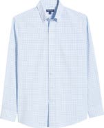 Peter Millar Rampart Tailored Fit Windowpane Check Performance Poplin Button-Down Shirt