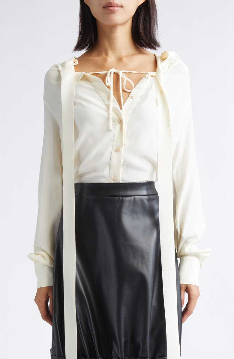 renaissance renaissance Yas Tie Neck Top, Main, color, Cream