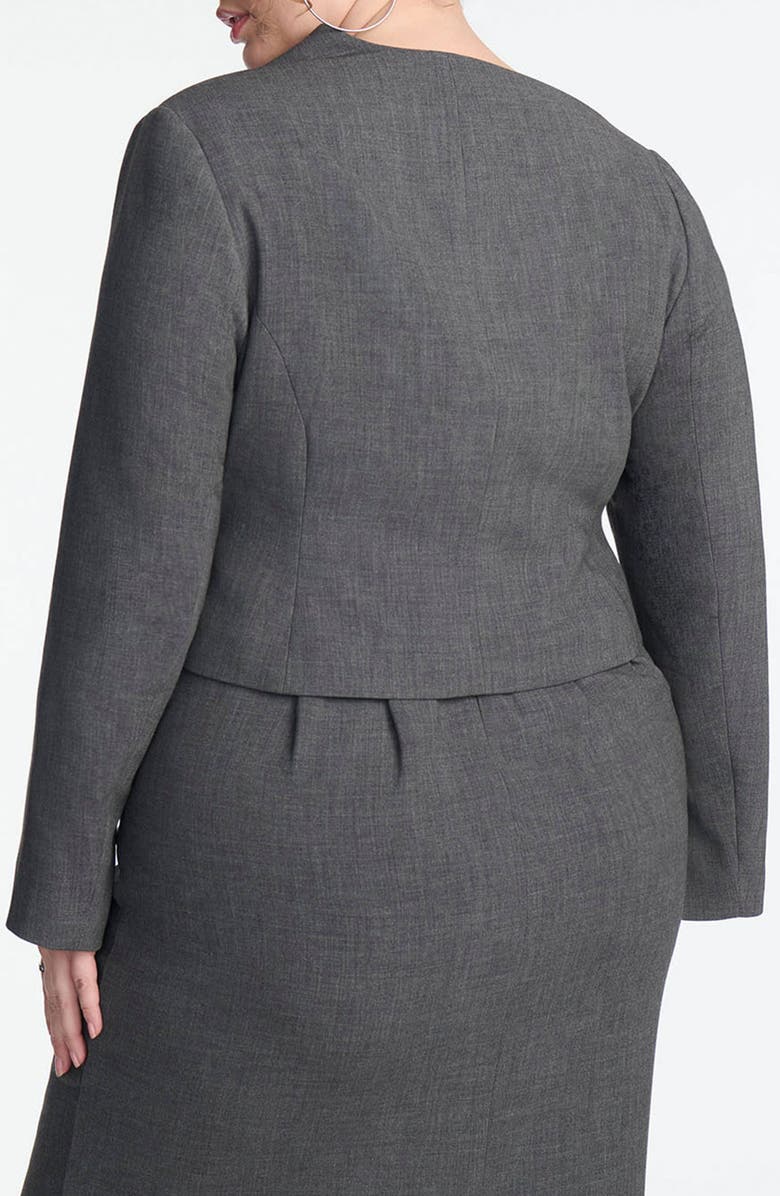 ELOQUII Asymmetric Neck Crop Blazer, Alternate, color,