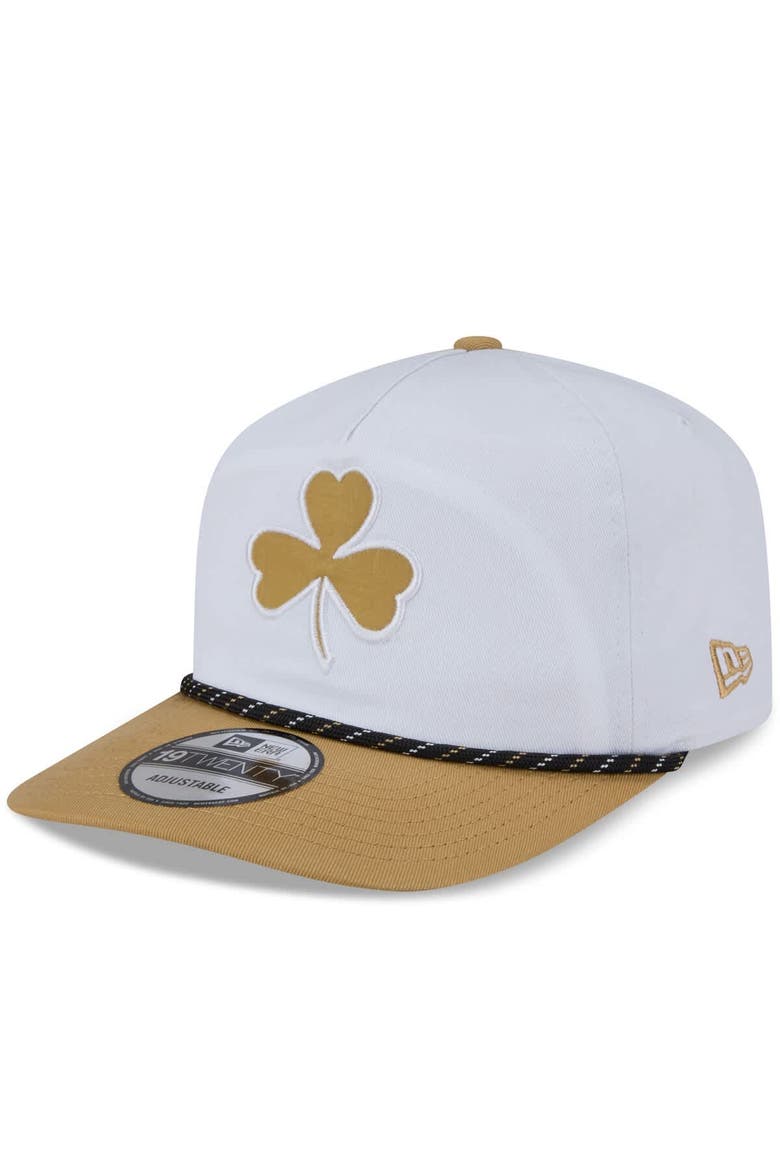 Men's New Era White/Gold Boston Celtics 2025/26 City Edition 19TWENTY Adjustable Hat, Alternate, color, White