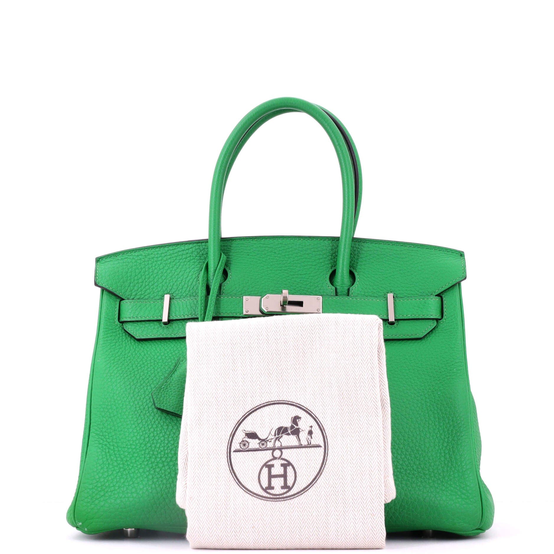 Birkin Handbag Green Clemence with Palladium Hardware 30, Alternate, color, Green