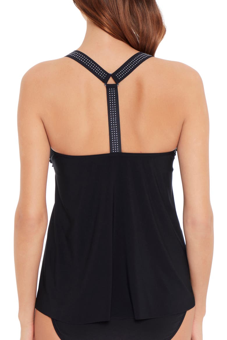 Star Studded Carly Halter Tankini Top, Alternate, color, BLACK