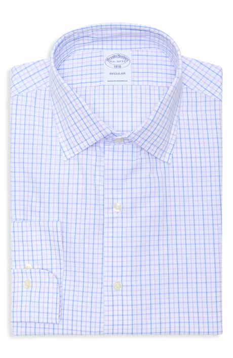 Brooks Brothers Regular Fit Plaid Cotton Dress Shirt