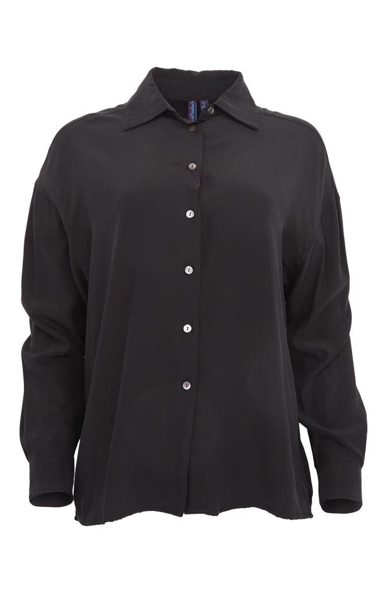 Lords of Harlech Sophie Silk Oversized Blouse, Main, color, Black