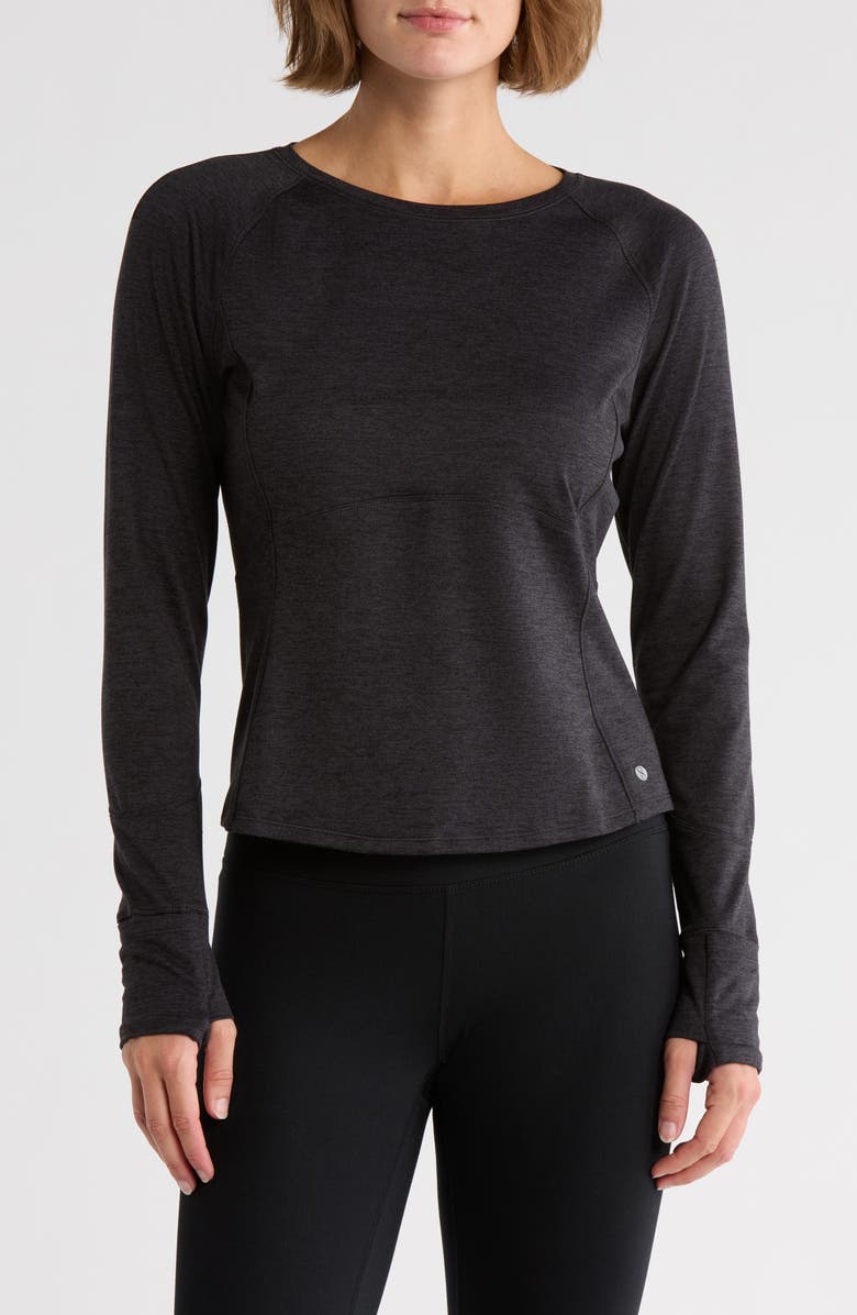 LAYER 8 Long Sleeve Compression Top, Main, color, Rich Black
