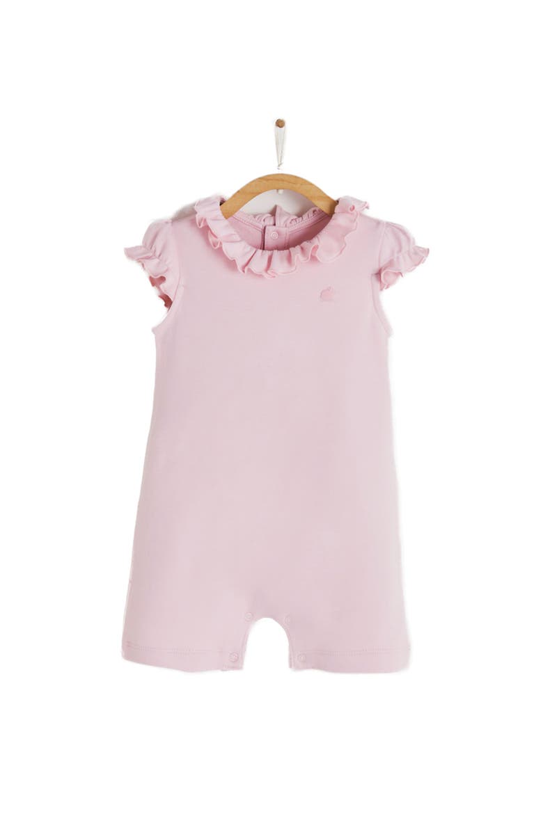 Premium Peruvian Pima Cotton Essentials Ruffle Romper for Infant, Main, color, PINK