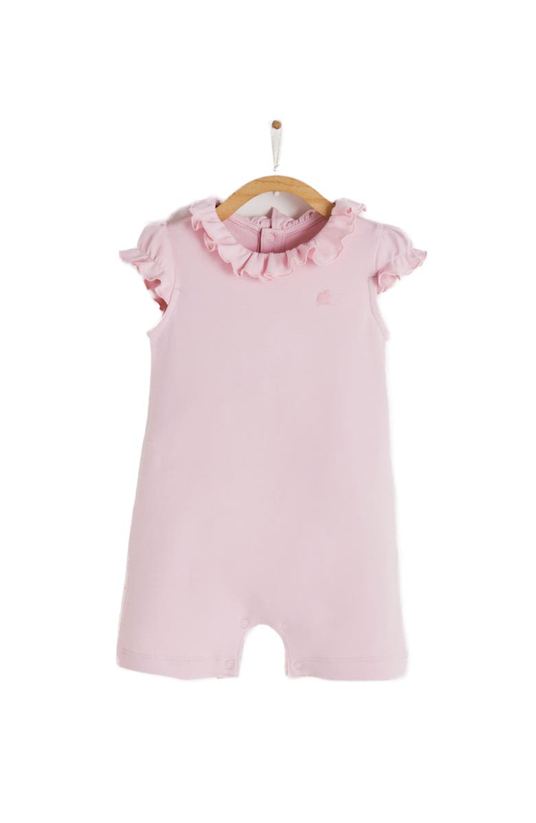 Babycottons Premium Peruvian Pima Cotton Essentials Ruffle Romper for Infant, Main, color, Pink