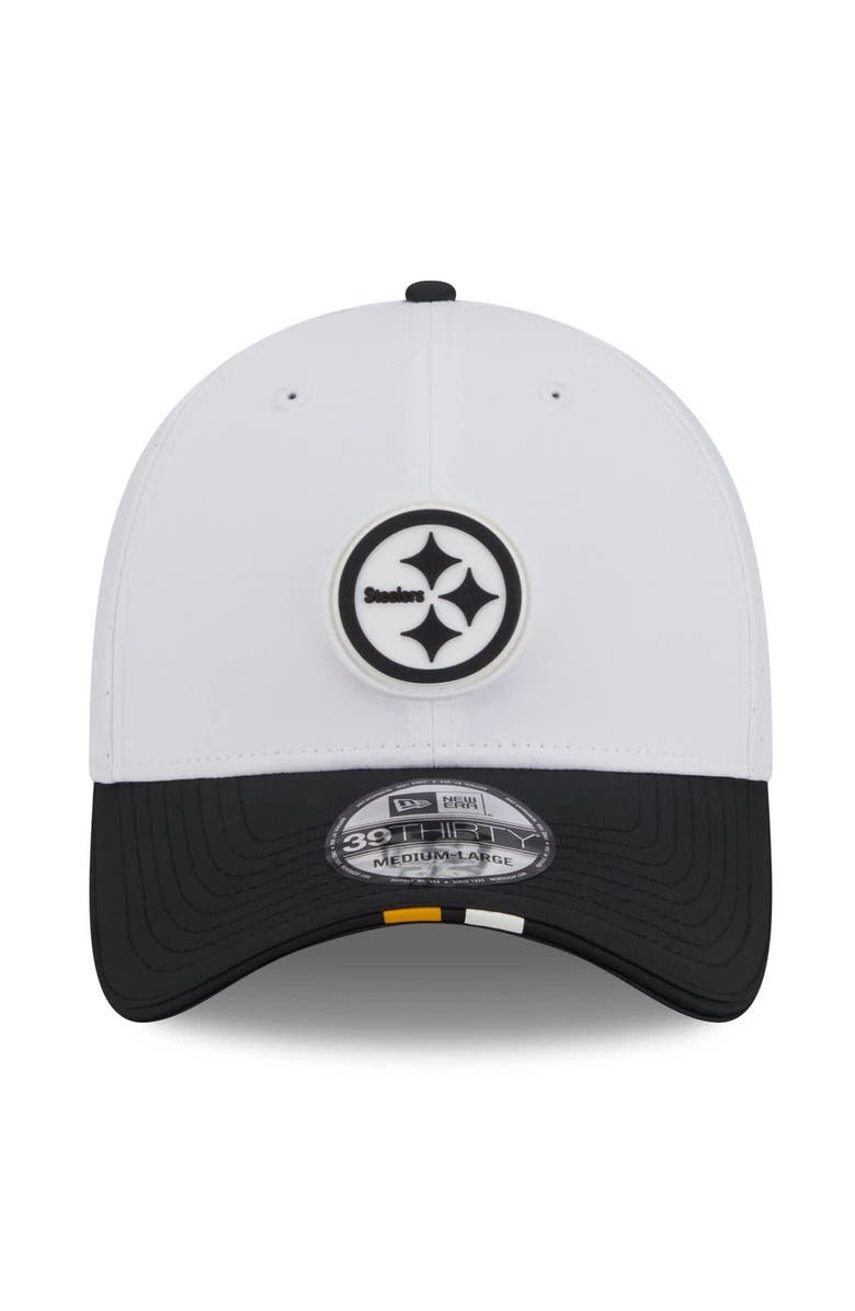 New Era Men's New Era White/Black Pittsburgh Steelers 2025 NFL Training Camp 39THIRTY Flex Hat, Alternate, color, White