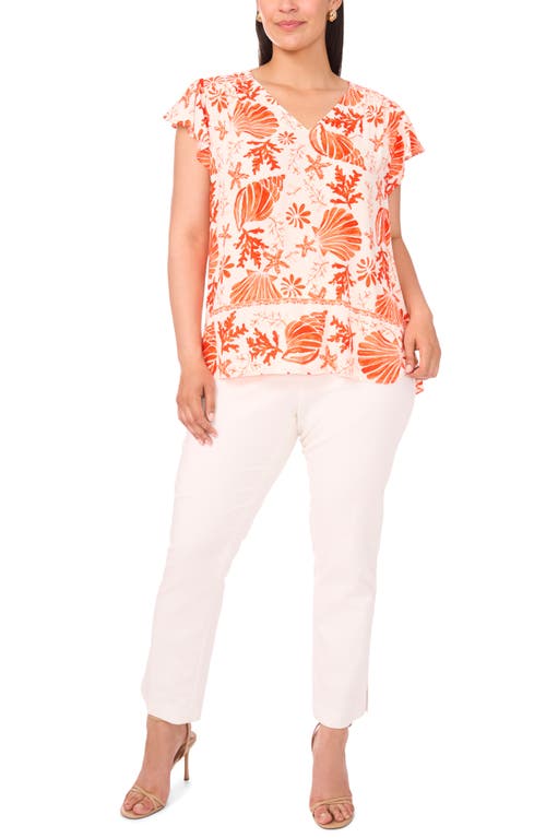 Vince Camuto Flutter Sleeve Challis Top