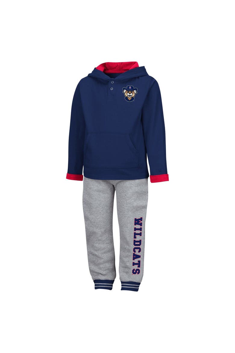 Toddler Colosseum Navy/Heathered Gray Arizona Wildcats Poppies Pullover Hoodie and Sweatpants Set, Alternate, color, Navy