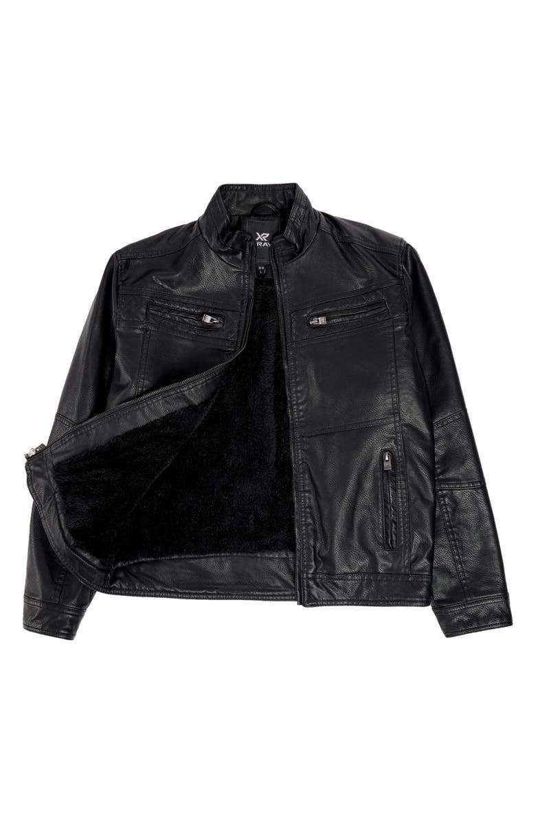 XRAY Faux Leather Casual Motorcycle Jacket, Alternate, color, Black